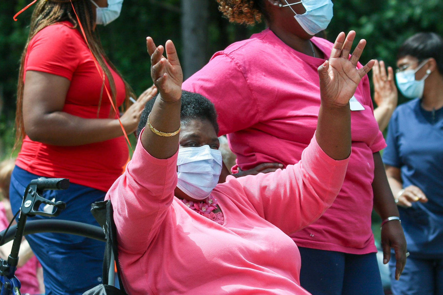 Car parade for Oak Park Nursing Home and Independent Living Community residents